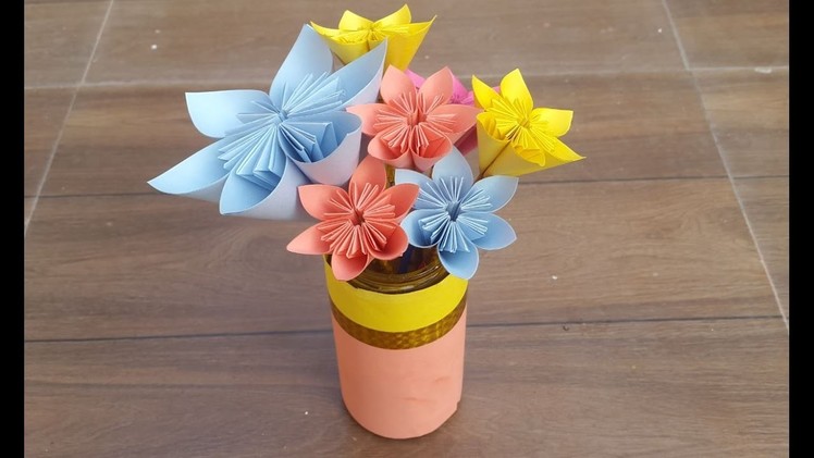How to make beautiful paper flowers - Easy Origami for beginners.