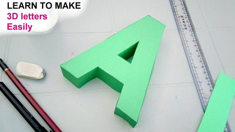 Learn to make 3d letters from paper, letter A
