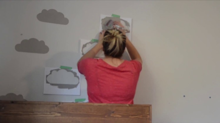 Modern Clouds DIY Stencilled Wall with paper!