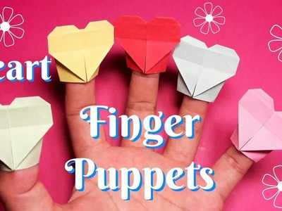 Origami Paper Heart finger puppets easy to fold easy to follow HD tutorial