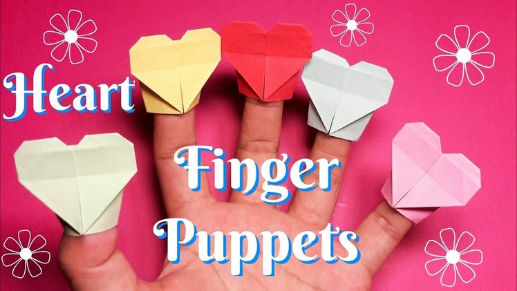 Origami Paper Heart finger puppets easy to fold easy to follow HD tutorial