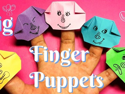 Origani Pig finger puppets easy to fold easy to follow HD tutorial