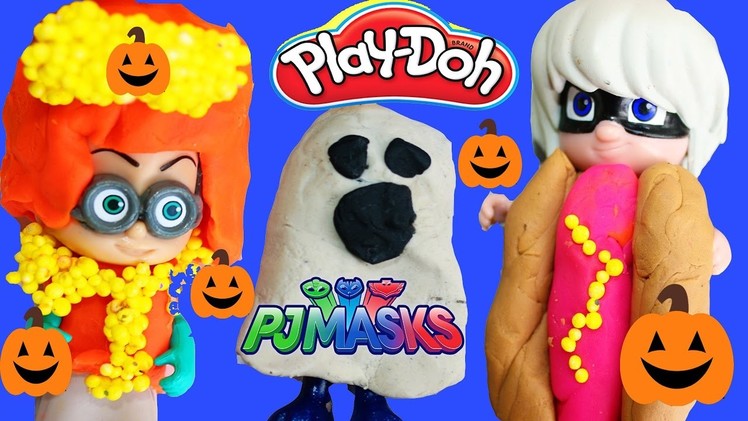 PJ MASKS Halloween Costumes DIY Play Doh Makeover Romeo Luna Girl Night Ninja Catboy Gekko Owlette