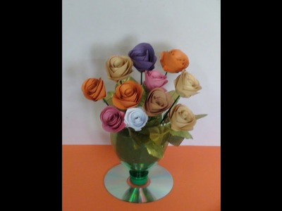 Rolled Paper Roses bouquet tutorial