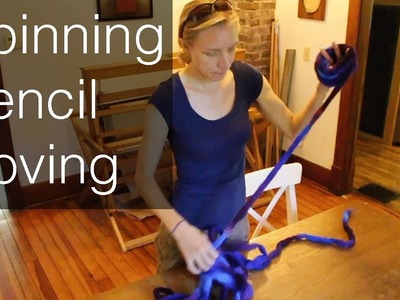 Spinning Pencil Roving & Plying with DIY Lazy Kate