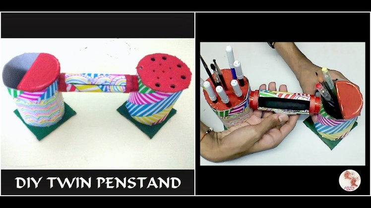 Twin Penstand with a Hidden Safe || DIY Pen holder || Homemade