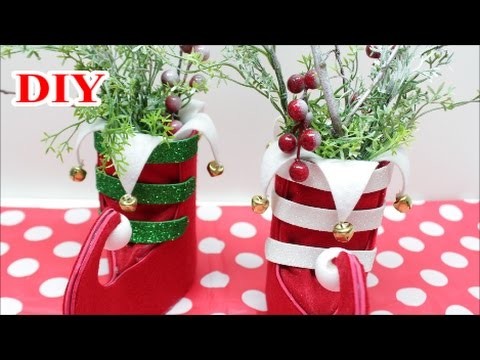 DIY Crafts: Christmas Decorations.Ornaments Ideas or Gift with Felt Foam and Plastic Bottles