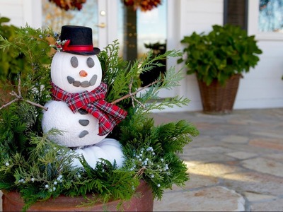 DIY Pumpkin Snowman. Garden Answer