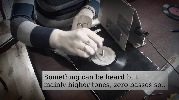 DIY vinyl player (gramophone) - cardboard and needle fast lifehack