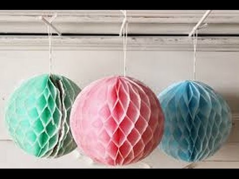 Paper Crafts: How to make a Paper Honeycomb Ball DIY December 2016