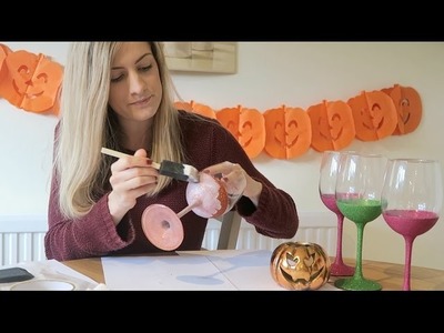 DIY Autumnal Glitter Glasses | Emily Askew