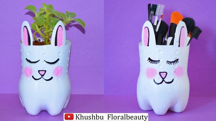 DIY Cat plant holder and Makeup brush holder- Pinterest Inspired