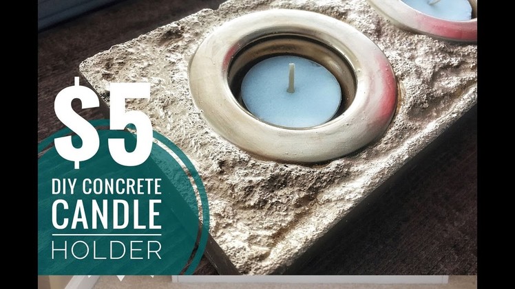 DIY |  Easy & Inexpensive | Gold Concrete Candle Holder