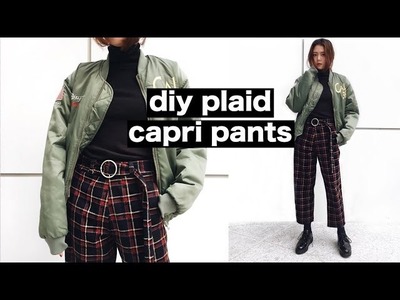 DIY Plaid Wide Leg Capri Pants | Q2HAN