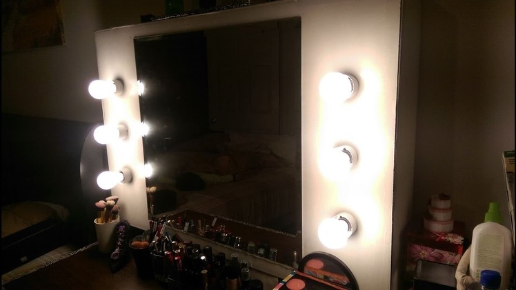 DIY Vanity mirror using TV CARDBOARD BOX UNDER 50$-looks 200$ worth