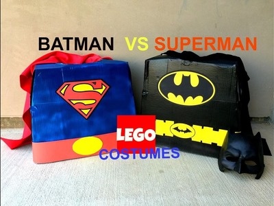 How to make (DIY) an Awesome Batman vs Superman LEGO Halloween Cardboard box Costume