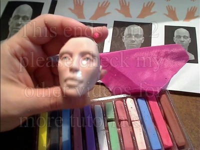 Blushing a Polymer clay head with chalks tutorial Part two