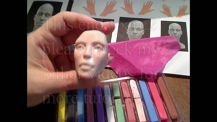 Blushing a Polymer clay head with chalks tutorial Part two