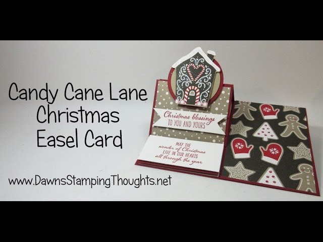 Christmas Easel card with Candy Cane Lane Designer Paper from Stampin'Up!