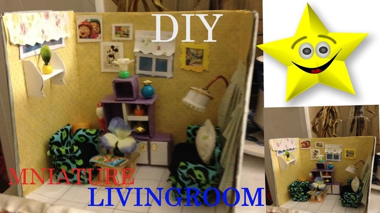 DIY CUTE  MINIATURE ROOM BOX LIVING ROOM. PART 2
