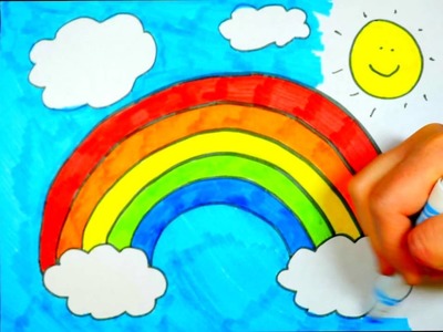 How To Draw A Rainbow, Easy, Step By Step Demo