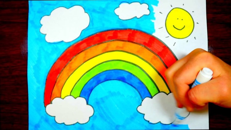 How To Draw A Rainbow, Easy, Step By Step Demo