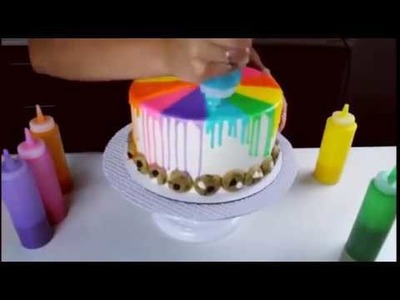 How to make rainbow drip cake