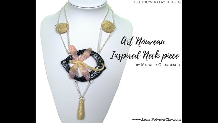Make yourself a beautiful faux Art Nouveau polymer clay necklace