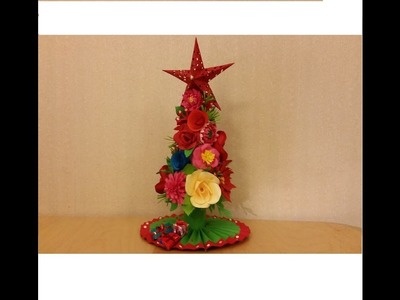 Miniature Christmas tree : Paper flower Christmas tree : A doll Christmas tree
