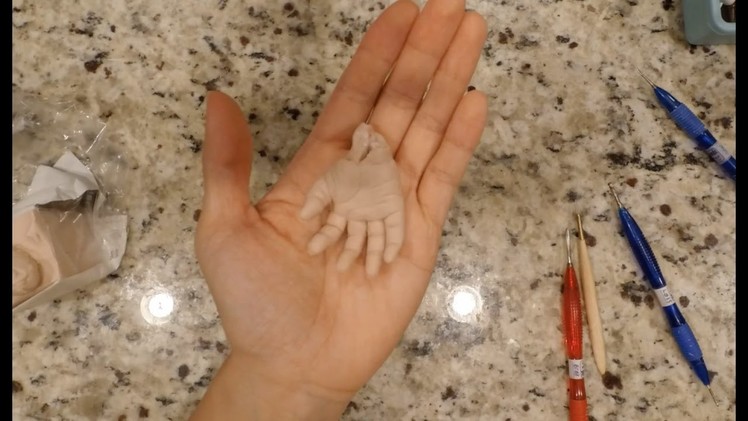 Timelapse - Sculpting a Baby Hand in Polymer Clay