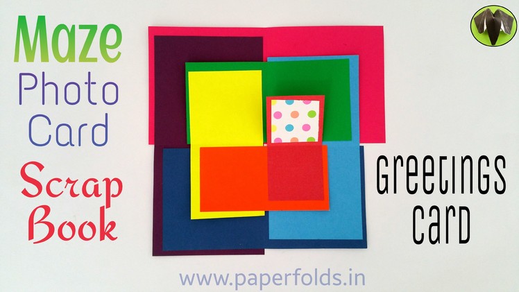 Craft Tutorial to make "Rainbow Maze Photo Card | Scrap Book | Greeting Card" for Father's day