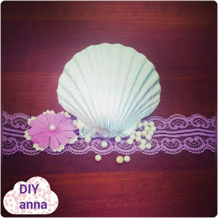 Decoupage seashell ideas DIY foil decorations craft tutorial. URADI SAM