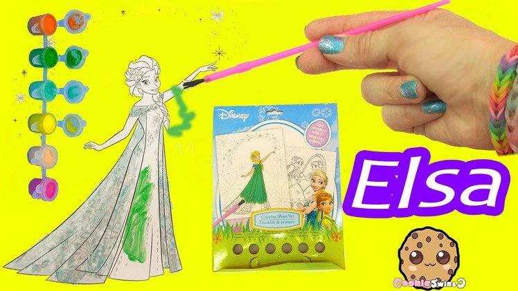 Disney Frozen Fever Coloring Paint Set - Painting Queen Elsa Craft Fun Video Cookieswirlc