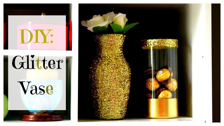 DIY: Gold Glitter Vase!!