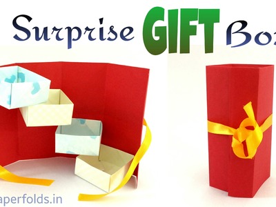 How to make a Paper "Surprise Tower Gift Box" - Useful Origami. Craft Tutorial