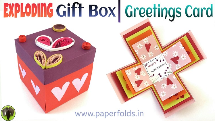 How to make an "Explosion Surprise Gift Box. Greetings Card" - Paper Craft Tutorial