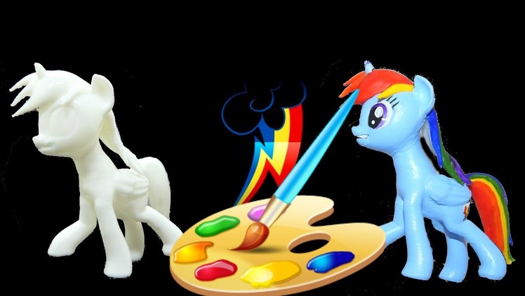 My little pony custom painting rainbow dash statue diy craft 3d printed HD