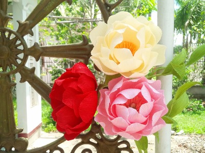 Peony with crepe paper - Craft Tutorial