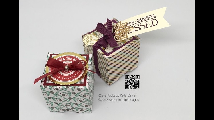 "47" Sleeps Till Christmas - Jumbo Tealights Box Stampin' Up! Presents & Pinecones Designer Paper