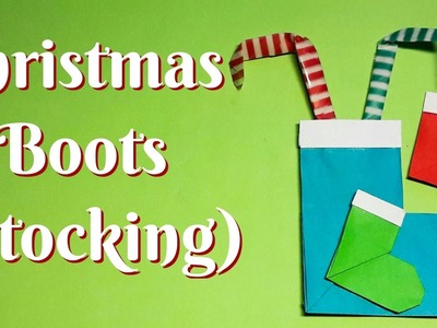 Christmas Sock - Boots - Stocking 4 Origami easy to fold easy to follow HD tutorial
