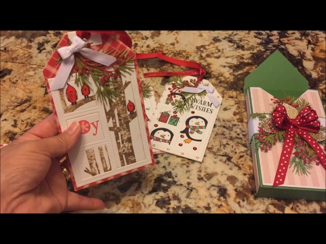 Christmas Tags and Box Using My Stash and Box Tutorial