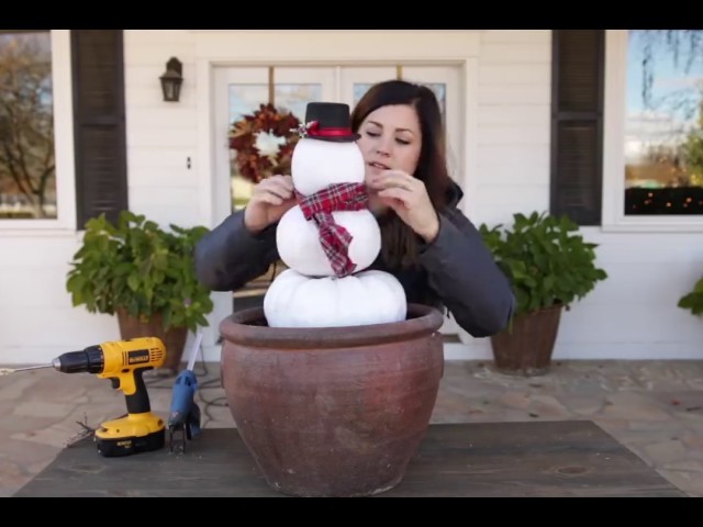 How to make a Diy pumpkin snowman at home easily