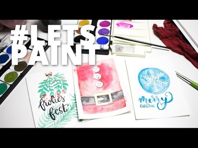 #LetsPaint most popular Christmas Cards with children's watercolor #1