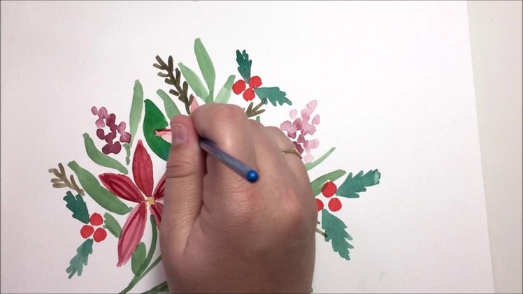 Merry Christmas | Floral Watercolor + Calligraphy