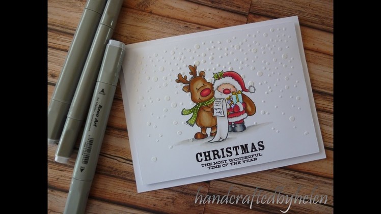 Rudolf and Santa's list Card Number 1  Christmas Series 2016