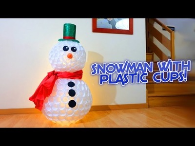 Snowman with plastic cups | Christmas crafts