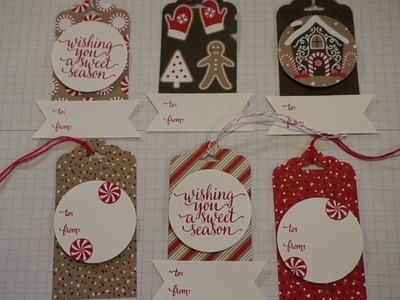 Stampin Up Candy Cane Lane Christmas Tags