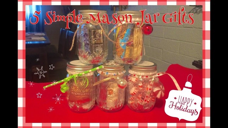 5 Simple DIY Christmas Mason Jar gift ideas perfect for Christmas gift giving!