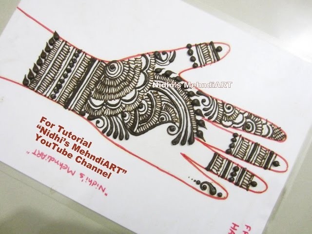 Beautiful Traditional Arabic Henna Mehndi Design Tutorial for Front Hand
