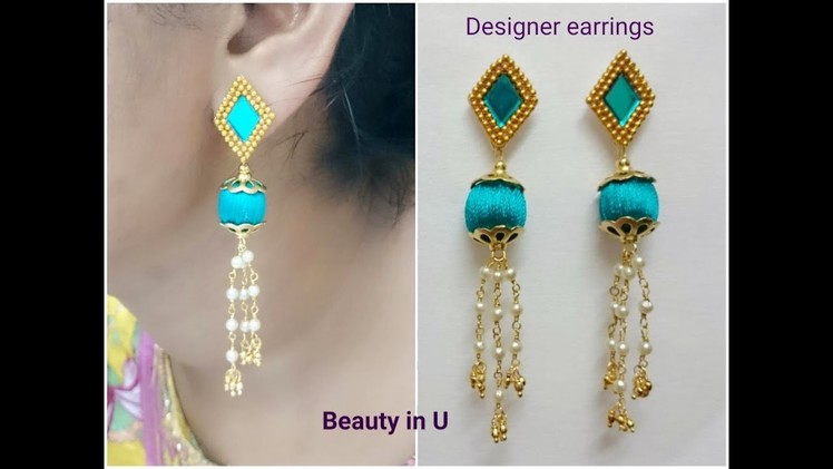 Designer Silk Thread Earrings Tutorial